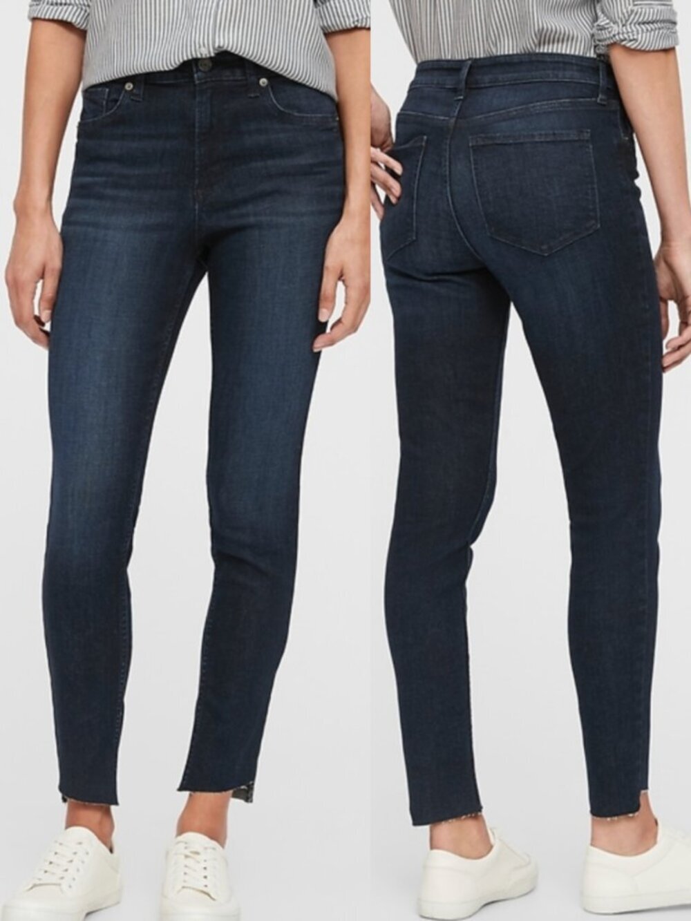 GAP High Rise Universal Legging Jeans Dark High Waisted Raw Hem Jeggings 16 / 33